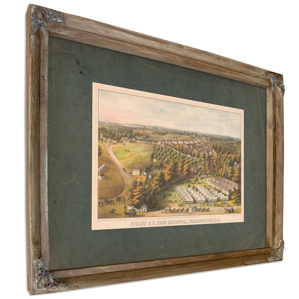 Finley Us General Hospital Washington Dc 1864 — Verdigris Framed Canvas Print | Bella Frye