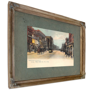 Harlems Gilded Promenade a Vanished Thoroughfare — Verdigris Framed Canvas Print | Bella Frye