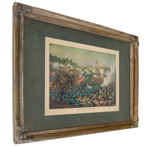 Battle of Williamsburggen Hancocks Charge May 5 1862 Union Gen Mcclellan Con — Verdigris Framed Canvas Print | Bella Frye
