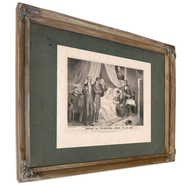 Death of Death of Harrison April 4 1841 1841 — Verdigris Framed Canvas Print | Bella Frye