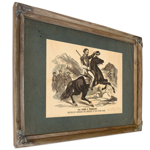 Col John C Fremont Republican Candidate for the President of the United Stat — Verdigris Framed Canvas Print | Bella Frye
