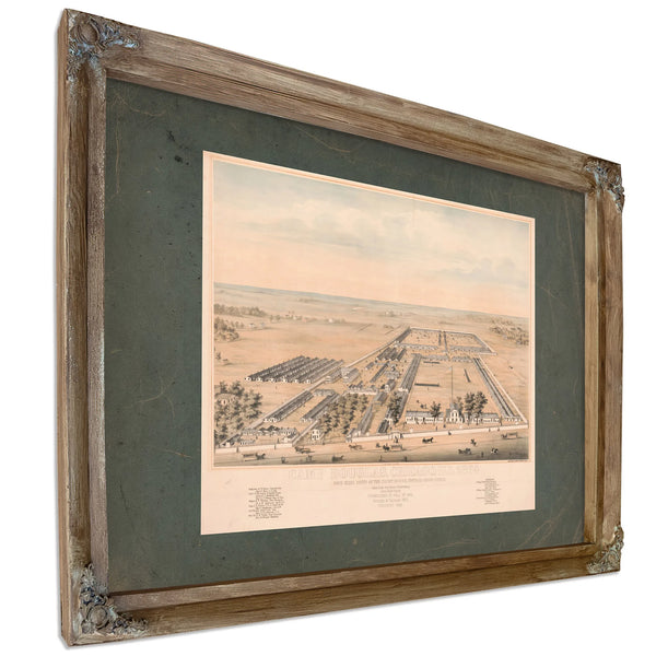 Camp Douglas Chicago Ill 1864 1864 — Verdigris Framed Canvas Print | Bella Frye