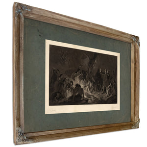 David Zeisberger Preaching to the Indians 1864 — Verdigris Framed Canvas Print | Bella Frye