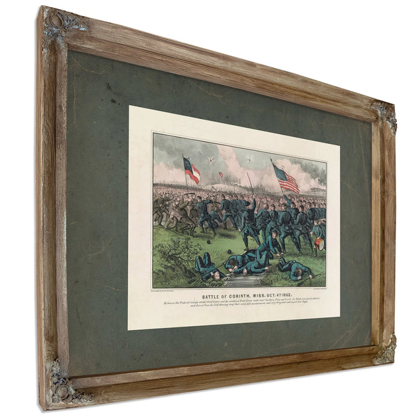 Battle of Corinth Miss Oct 4th 1862 1862 — Verdigris Framed Canvas Print | Bella Frye