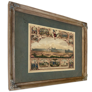 1776 Centennial International Exhibition 1876 History of the United States 18 — Verdigris Framed Canvas Print | Bella Frye