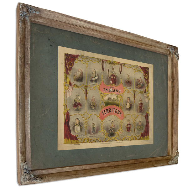 Indians of the Territory 1875 — Verdigris Framed Canvas Print | Bella Frye