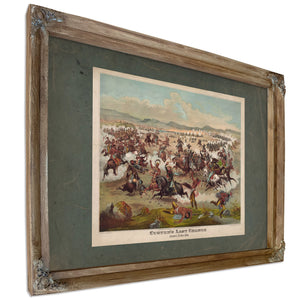 Custers Last Charge 1876 — Verdigris Framed Canvas Print | Bella Frye