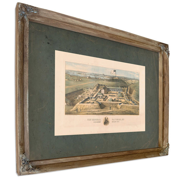 Fort Marshall Baltimore Md Fifth Regiment Artillery Nyv 1862 — Verdigris Framed Canvas Print | Bella Frye