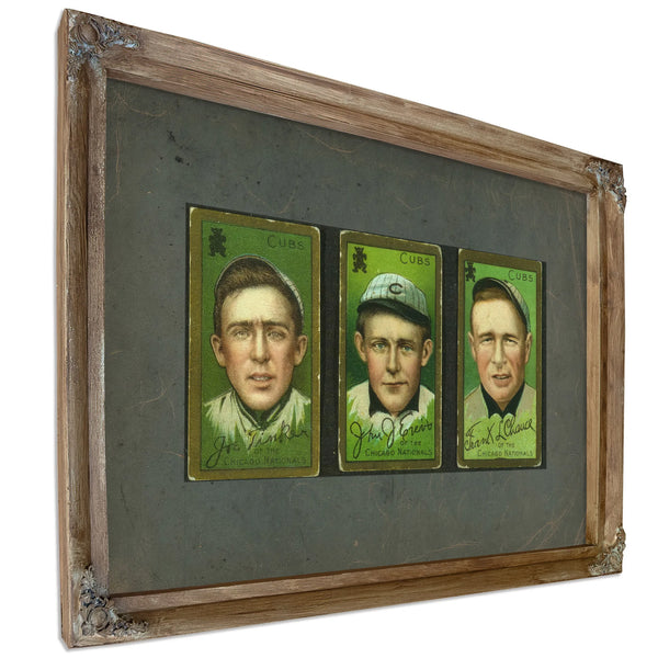 Joe Tinker Chicago Cubs Baseball Card Portrait 2 — Verdigris Framed Canvas Print | Bella Frye