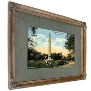 Cleopatras Needle the Egyptian Enigma in the American Garden — Verdigris Framed Canvas Print | Bella Frye