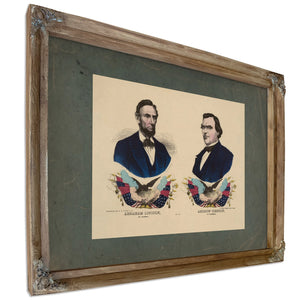 Abraham Lincoln of Illinois Andrew Johnson of Tennessee 1864 — Verdigris Framed Canvas Print | Bella Frye