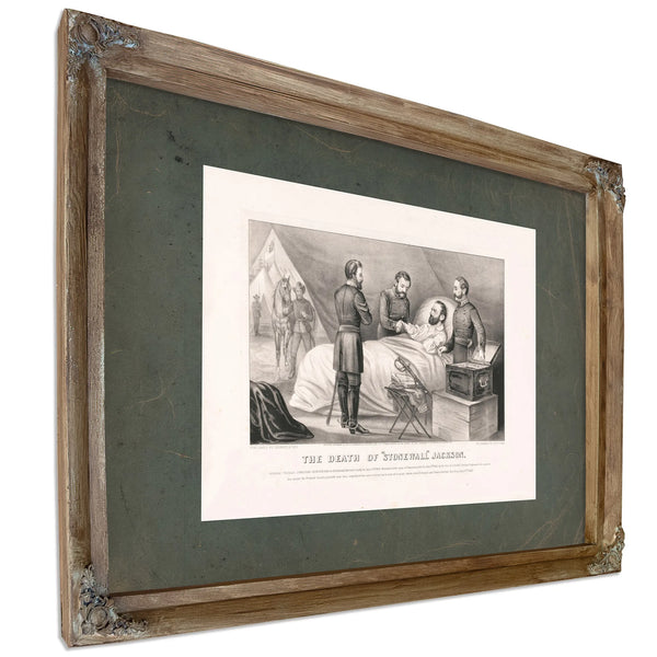 Death of Stonewall Jackson 1872 — Verdigris Framed Canvas Print | Bella Frye