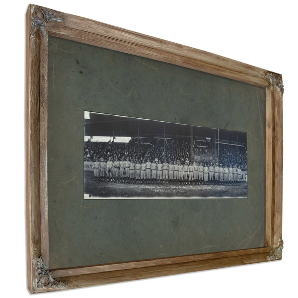 Babe Ruth and the New York Yankees E O Goldbeck San Antonio Texas March 31 — Verdigris Framed Canvas Print | Bella Frye