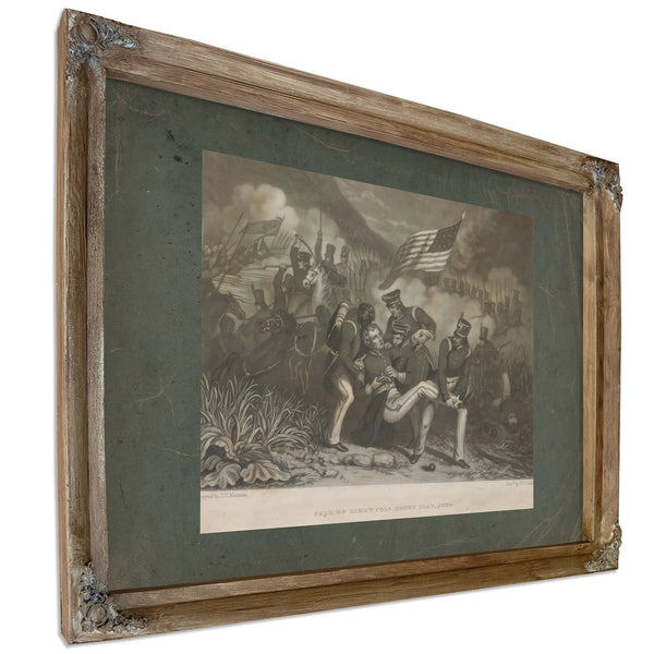 Fall of Lieutenant Colonel Henry Clay Junior 1855 — Verdigris Framed Canvas Print | Bella Frye