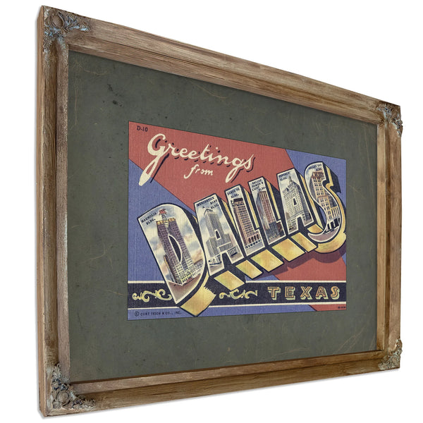 Texas Dallas — Verdigris Framed Canvas Print | Bella Frye