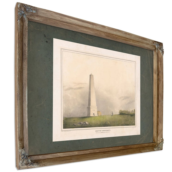 Groton Monument 19th Century — Verdigris Framed Canvas Print | Bella Frye