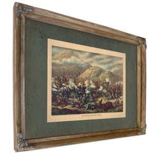 Battle of the Big Horn 1889 — Verdigris Framed Canvas Print | Bella Frye