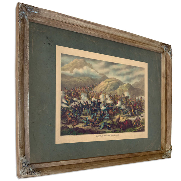 Battle of the Big Horn 1889 — Verdigris Framed Canvas Print | Bella Frye