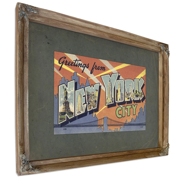 New York Nyc — Verdigris Framed Canvas Print | Bella Frye