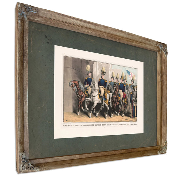 General Scotts Victorious Entry Into the City of Mexico Sept 14th 1847 1847 — Verdigris Framed Canvas Print | Bella Frye
