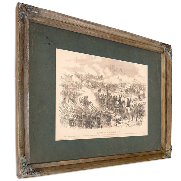 Battle of New Berne Nc 1885 — Verdigris Framed Canvas Print | Bella Frye