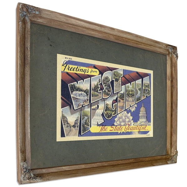 West Virginia — Verdigris Framed Canvas Print | Bella Frye