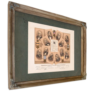 Commanders in Chief of the Grand Army of the Republic 1885 — Verdigris Framed Canvas Print | Bella Frye
