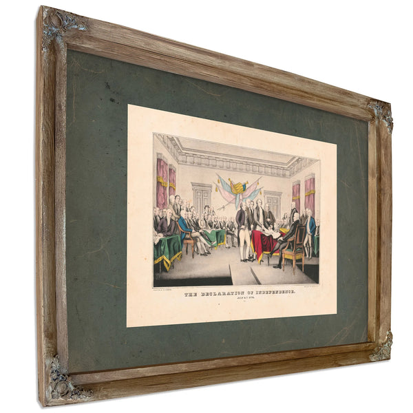 Declaration of Independence July 4th 1776 1835 1856 1 — Verdigris Framed Canvas Print | Bella Frye