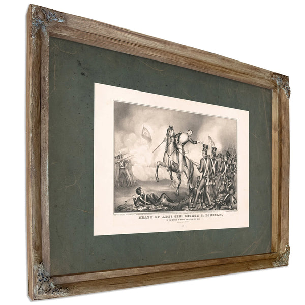 Death of Adjutant General George S Lincoln 1847 — Verdigris Framed Canvas Print | Bella Frye