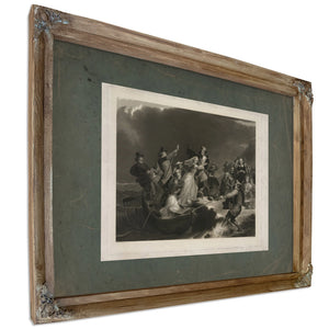 Landing of the Pilgrims on Plymouth Rock 162 1869 — Verdigris Framed Canvas Print | Bella Frye