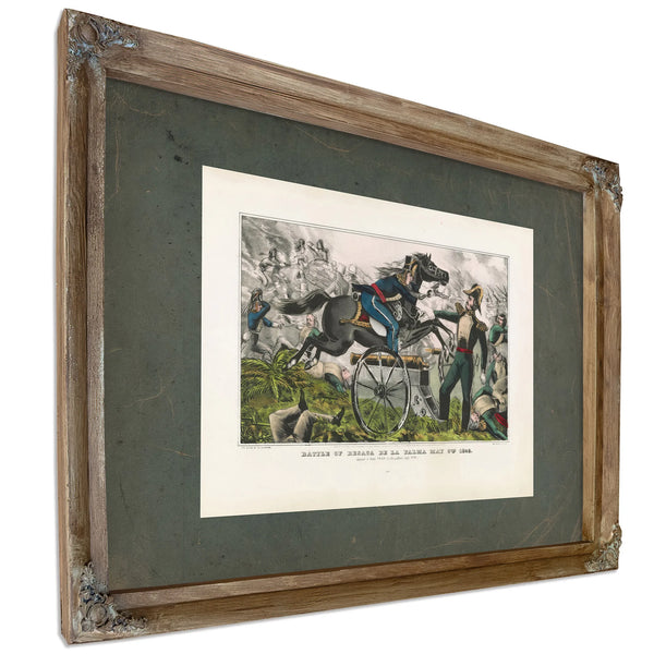 Battle of Resaca De La Palma May 9th 1846 Capture of Genl Vega by the Gallan — Verdigris Framed Canvas Print | Bella Frye