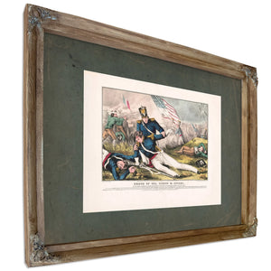 Death of Colonel Pierce M Butler of the South Carolina Palmetto Regiment at — Verdigris Framed Canvas Print | Bella Frye