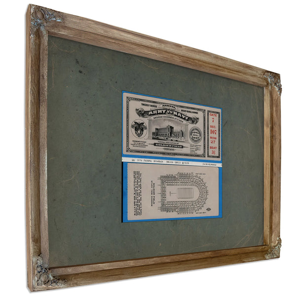 Ticket to the 1926 Army Navy Game 2 — Verdigris Framed Canvas Print | Bella Frye