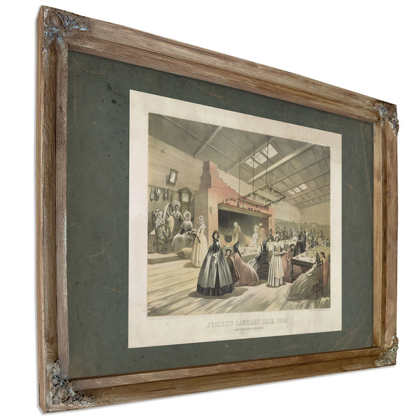 Brooklyn Sanitary Fair 1864 New England Kitchen 1864 — Verdigris Framed Canvas Print | Bella Frye