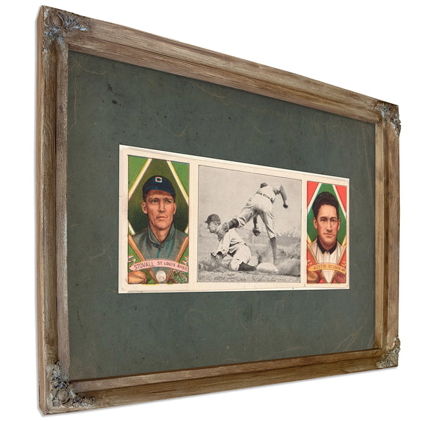 Geo T Stovalljames Austin St Louis Browns Baseball Card Portrait — Verdigris Framed Canvas Print | Bella Frye