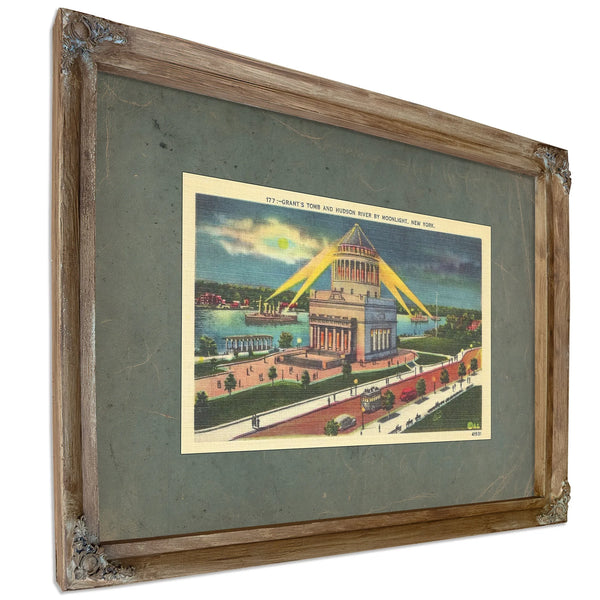 The Generals Eternal Vigil Riverside Mausoleum Nocturne — Verdigris Framed Canvas Print | Bella Frye