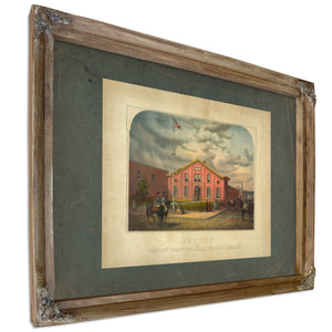 Armory of the First Troop Philadelphia City Cavalry 1863 — Verdigris Framed Canvas Print | Bella Frye