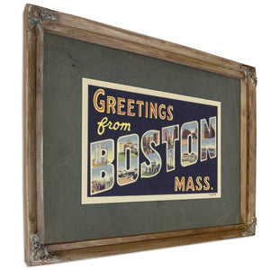Massachusetts Boston — Verdigris Framed Canvas Print | Bella Frye