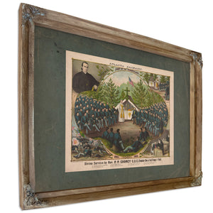 Atlanta Campaign Army of the Cumberland Divine Service by Rev Pp Cooney Csc — Verdigris Framed Canvas Print | Bella Frye