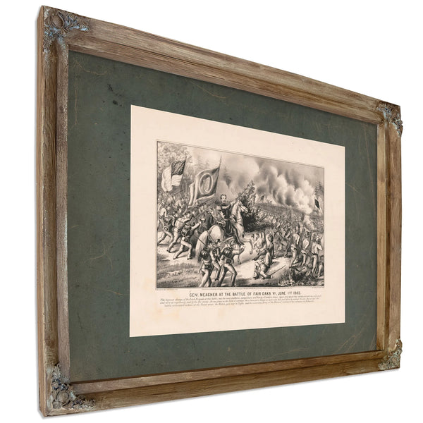 General Meagher at the Battle of Fair Oaks Va June 1st 1862 1862 — Verdigris Framed Canvas Print | Bella Frye