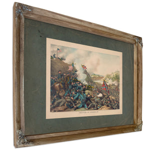 Battle of Franklin November 3 1864 Union Gen Schofield Conf Gen Hood 1891 — Verdigris Framed Canvas Print | Bella Frye