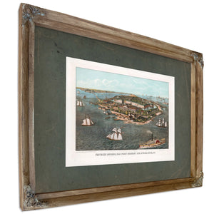 Fortress Monroe Old Point Comfort and Hygeia Hotel Va 1861 — Verdigris Framed Canvas Print | Bella Frye