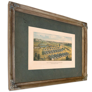 Camp Chesebrough Baltimore Md 1st Rgt Connecticut Cavalry 1863 — Verdigris Framed Canvas Print | Bella Frye