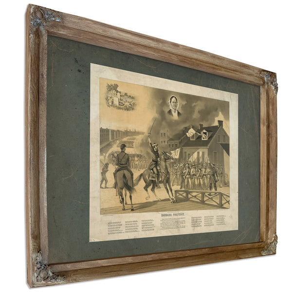 Barbara Frietchie 1896 — Verdigris Framed Canvas Print | Bella Frye