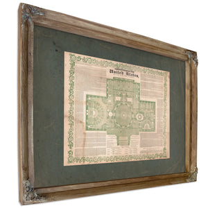 Constitution of the United States and a Plan of the Capitol at Washington 18 — Verdigris Framed Canvas Print | Bella Frye
