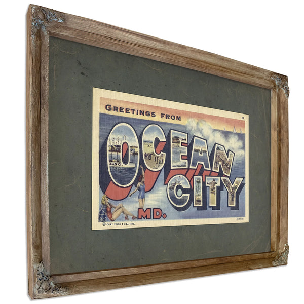 Maryland Ocean City — Verdigris Framed Canvas Print | Bella Frye