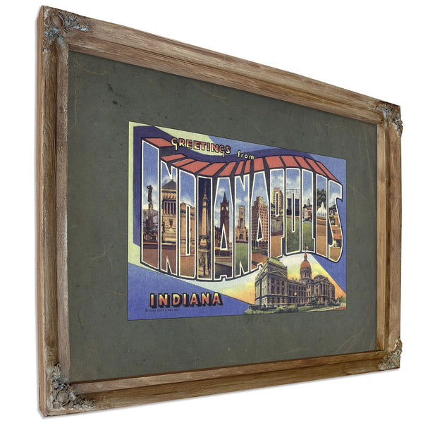 Indiana Indianapolis — Verdigris Framed Canvas Print | Bella Frye