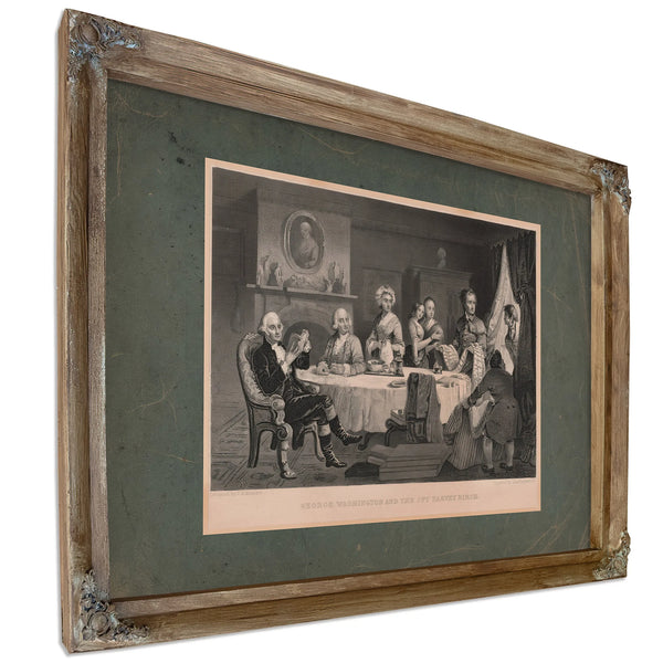 George Washington and the Spy Harvey Birch 184 185 — Verdigris Framed Canvas Print | Bella Frye