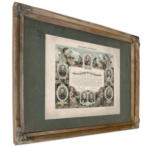 Emancipation Proclamation Proclamation by the Governor 1865 — Verdigris Framed Canvas Print | Bella Frye