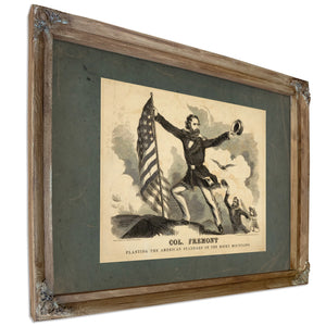 Col John C Fremont Planting the American on the Rocky Mountains 185 — Verdigris Framed Canvas Print | Bella Frye